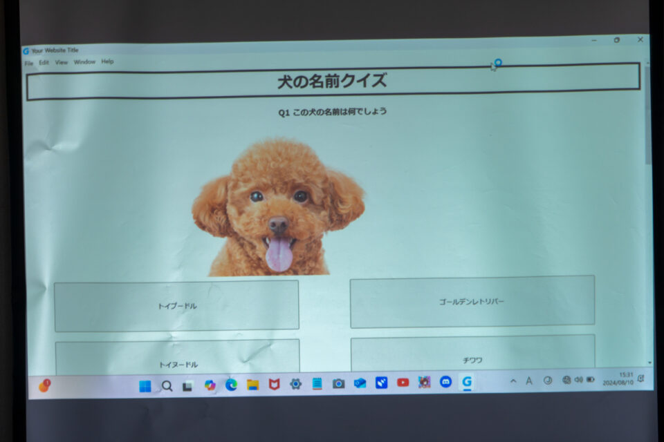 発表サイト：犬の名前クイズ