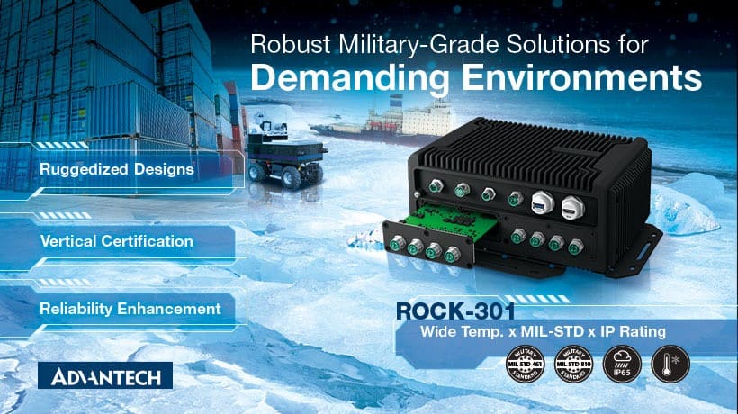 Advantech ra mắt ROCK-301: Box PC không quạt IP65 tiêu chuẩn quân sự