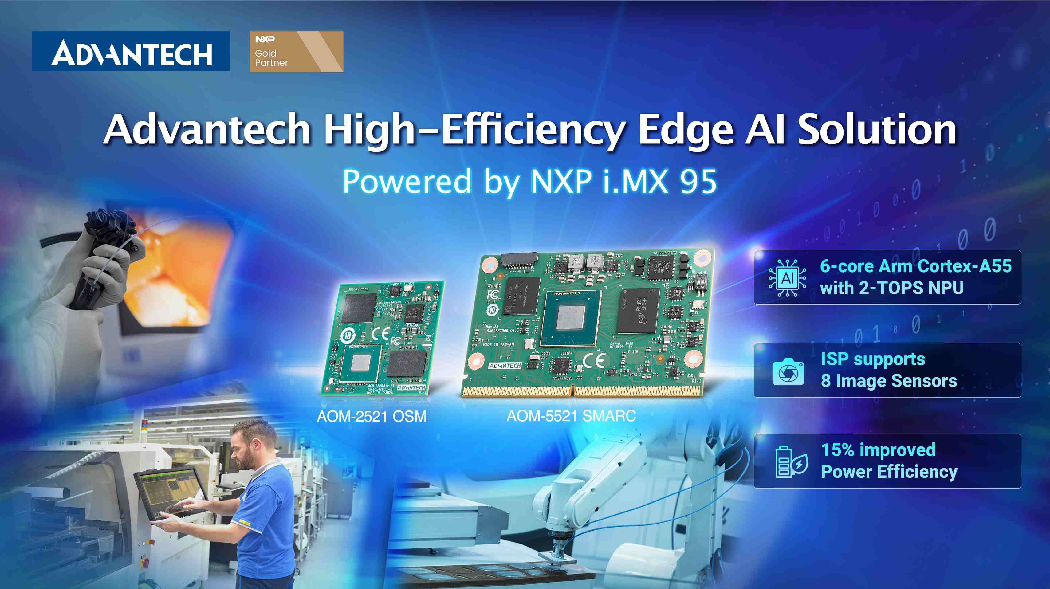 Advantech Launches Compact Computer-on-Module Powered by NXP i.MX 95