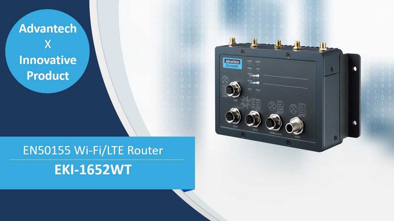 EKI-1652WT: EN50155 Industrial M12 Wi-Fi/LTE Router - 研华