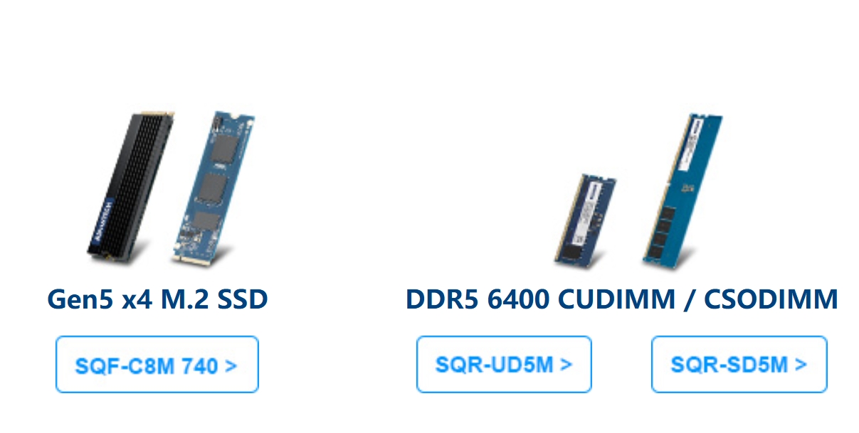 宽温运行,稳守严苛场景。研华Gen5 x 4 M.2 SSD 系列,操作温度可从-40~ 85℃;研华DDR5 6400系列,工作温度为-25~95℃。