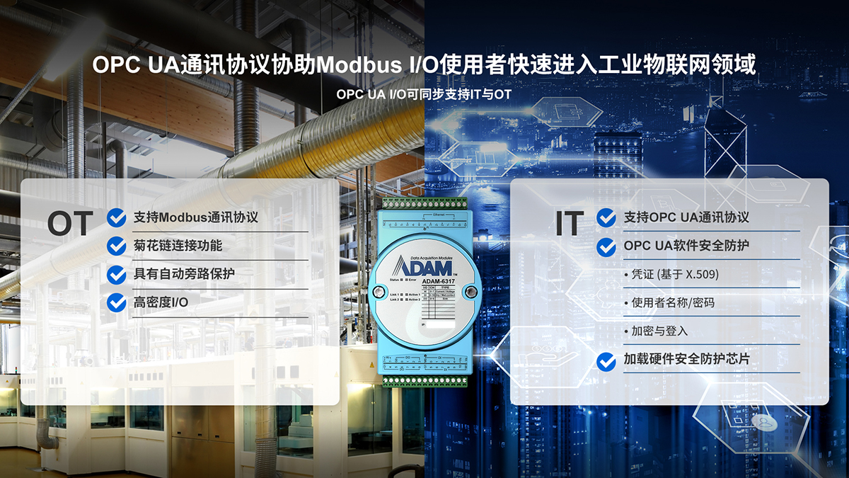 OPC UA通讯协议协助Modbus I/O使用者快速进入工业物联网领域