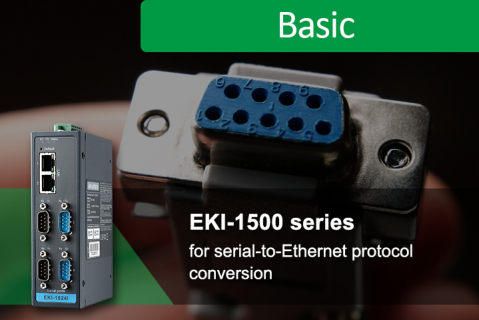 EKI-1500 series for serial-to-Ethernet protocol conversion