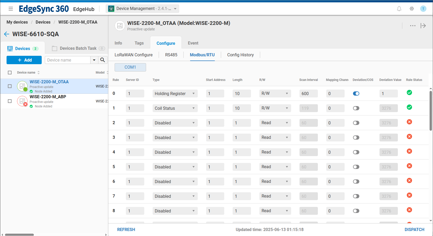 LoRaWAN 设备集中管理（适用于 WISE LoRaWAN 系列）